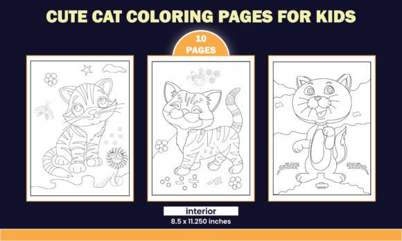 Cat Coloring Pages for Kids Animal Book