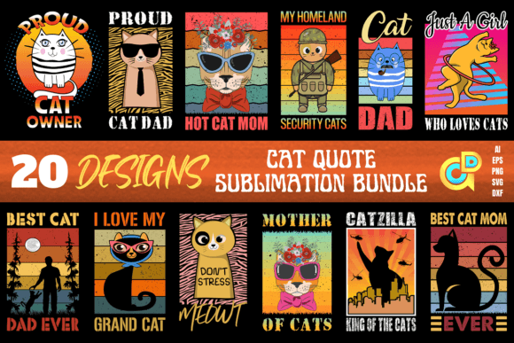 Cat Quote Sublimation Bundle