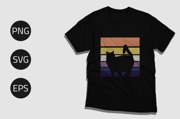 Cat Retro Vintage Sunset