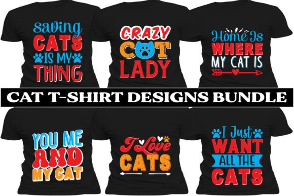 Cat T-Shirt Designs Bundle