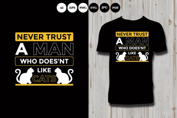 Cute Cat Typography T Shirt