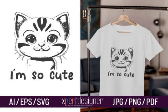 Cute Kitten Vector Illustration