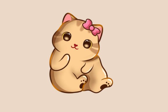 Kawai Cat Embroidery Design