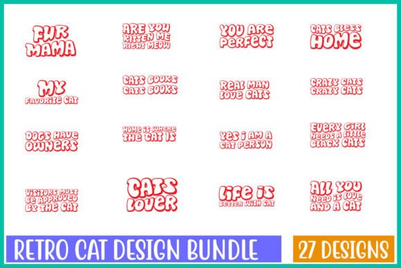 Retro CAT T-shirt Design Bundle