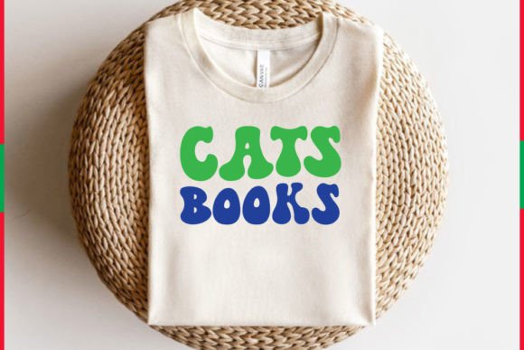 Retro Cat T-shirt Design, Cats Books