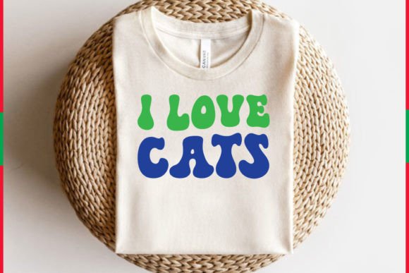 Retro Cat T-shirt Design, I Love C