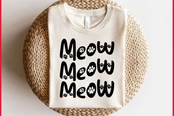 Retro Cat T-shirt Design, Meow